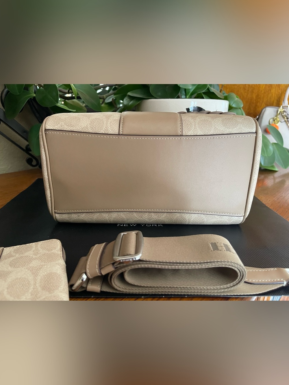 Coach Rowan Satchel with Stipe & NWT Matching Wristlet - Picture 6 of 12
